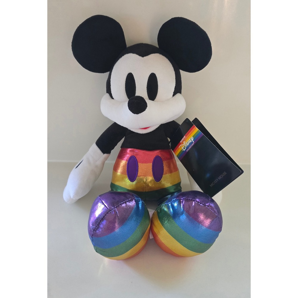 Disney Rainbow Collection Mickey Mouse Plush Pride 2021 Metallic Multi-Color NWT